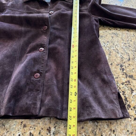 Atelier Brown Suede leather‎ Jacket / Trench Coat womens Size Medium Vintage - Picture 3 of 7